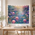 thumbnail image 5 of Water Lily Pond With Weeping Willow Branches Dreamy Impressionist for Nature Lovers Botanical Wall Art Housewarming Gift Tapestry Wall Hanging for Bedroom and Living Room, 5 of 7