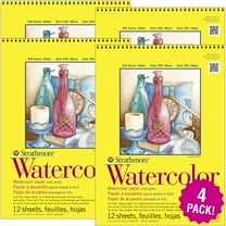 Multipack of 4 - Strathmore Watercolor Spiral Paper Pad 9"X12"-12 Sheets
