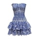 thumbnail image 1 of Vestido corto de fiesta sin tirantes con estampado floral para salir de vacaciones por la noche para mujer S, 1 of 9