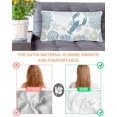thumbnail image 3 of Teal Blue Coastal Pillow Cases Cal King Size, Smooth Satin Pillowcase for Hair and Skin, Summer Lobster Coral Nautical Decorative Cooling Bed Pillow Covers with Zipper, 20x40 Inches, 3 of 5