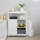 Ktaxon Bathroom Floor Cabinet Wooden Storage Organizer Cupboard with ...