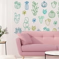 thumbnail image 4 of Calcomanía de pared con diseño de cactus y plantas verdes, de PVC, para pegar en la pared, para sala de estar y dormitorio., 4 of 6