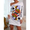 thumbnail image 4 of Robe Imprimée Poker Épaules Dénudées pour Femmes Automne & Printemps, 4 of 4
