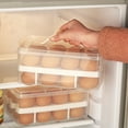 thumbnail image 3 of Bandeja de huevos de doble capa, caja de almacenamiento, soporte para huevos, organizador con tapa, cocina y hogar, 3 of 8