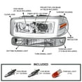 thumbnail image 3 of Spec-D Tuning Chrome LED Light Bar Projector Headlights + Bumper Lights Compatible with 1999-2006 GMC Sierra 1500/2500/3500, Left + Right Pair Headlamps Assembly, 3 of 7