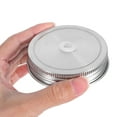 thumbnail image 5 of WRISTBIQUE 4Pcs Stainless Steel Jar Lids with Straw Hole Wide Mouth Sealing Caps for Home Canning and Kitchen Decor, 5 of 6