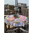 thumbnail image 2 of Outdoor Tablecloth with Umbrella Hole for Patio/Picnic/Party/Camping, Blue Purple Gnomes Waterproof Table Cloth Round Cover Washable, Spring Hydrangea Flower Leaf Green Plaid (Dia 60"), 2 of 8