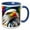 Blue/White, variant on 3drose, Cool Colorful Portrait of a Bald American Eagle Bird Patriotic Gift, 11oz Mug