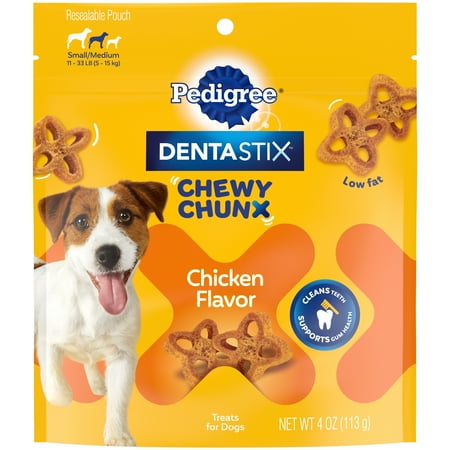 UPC: 0023100142005 | Pedigree Dentastix Chewy Chunx Chicken Dental Treats For Small/Medium Dog  4 Oz Pouch