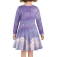 thumbnail image 3 of DISNIMO Galaxy Dress for Girls Long Sleeve Purple Dress Kids Cloud Dress Girls 15-16 Dresses for Children Dress Clothes for Girls Crew Neck Dress Skater Girl Dress Kids Fall Dresses Photoshoot, 3 of 6