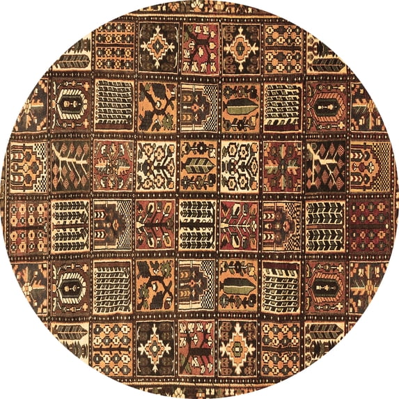 Ahgly Company Indoor Round Persian Brown Traditional Area Rugs, 4' Round