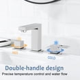 thumbnail image 3 of KINGTACK Bathroom Faucets for Sink 3 Hole, 8 inch Chrome Bathroom Sink Faucet with Pop Up Drain, 2 Handle Vanity Faucet with Water Supply Hoses, 3 of 11