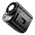 thumbnail image 1 of Billuyoard Ventilador de cuello eléctrico ABS con 5 velocidades de viento y pantalla LED de nivel de batería, recargable y portátil. Electrodomésticos negro Estilo compresa de hielo, 1 of 6