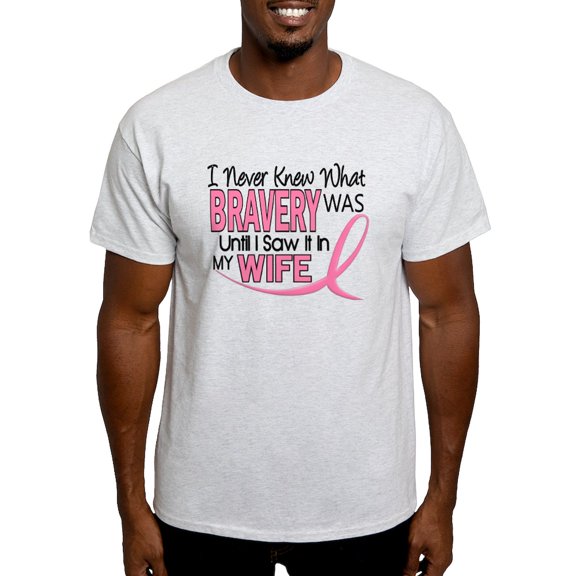 CafePress - Bravery (Wife) Breast Cancer Support Light T Shirt - Men's Classic Graphic T-Shirt
