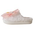 thumbnail image 3 of Kensie Girls' Faux Fur Slippers with Floral Bow, Cozy Indoor House Shoes, 3 of 7