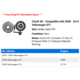 thumbnail image 2 of Clutch Kit - Compatible with 2008 - 2014 Volkswagen GTI 2009 2010 2011 2012 2013, 2 of 2