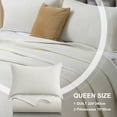 thumbnail image 6 of CJC Quilted Duvet Cover Set 3-Piece – Soft All-Season Bedspread with 2 Pillow Shams (220x240 cm / 87x94 in, Milky White), 6 of 10