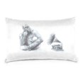 thumbnail image 1 of EREHome Gorille pour Écouter de la Musique Housse de Coussin 20x30 Pouces, 1 of 4