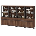 thumbnail image 7 of WAMPAT 4-Piece Modern 72" Tall Library Bookcases with Metal Base & Adjustable Shelves, Wood Bookshelves with Storage Cabinet & Open Shelves for Home Office & Living Room, Brown, 7 of 7