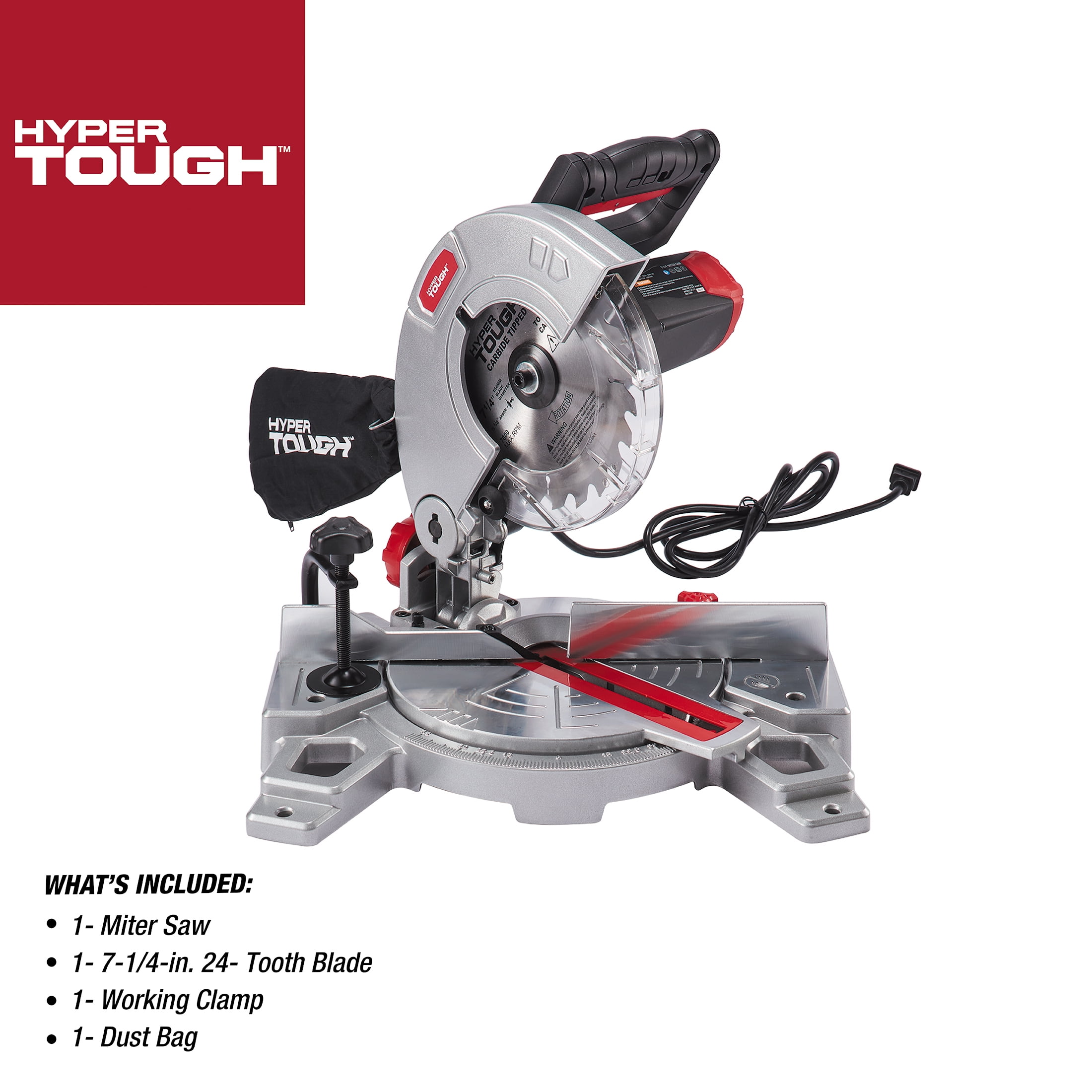 Hyper Tough 7 1 4 inch 9 amp Miter Saw 91006 Walmart