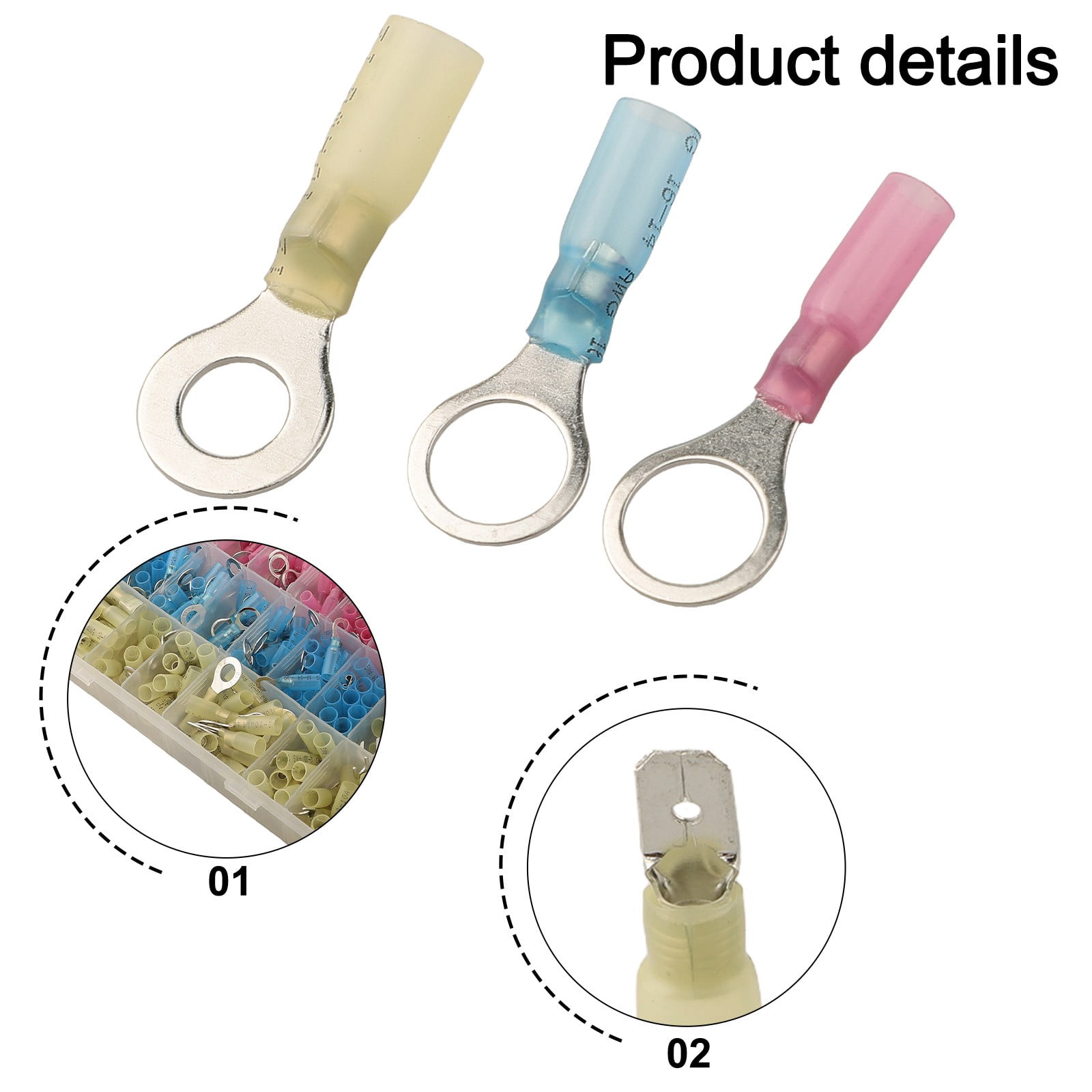 Beisidaer Heat Shrink Wire Connectors, Crimp Connector Assortment, Ring Fork Spade Splices