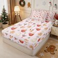 thumbnail image 2 of Erosebridal Christmas Gingerbread Man Zipper Full Size Comforter Sets with Fitted Sheet and 2 Pillowcases,Happy Xmas Zipper Bedding Set,Light Pink,Reversible, 2 of 7