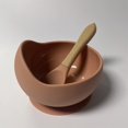 thumbnail image 1 of Cuenco de comida para bebé, cuenco de entrenamiento con ventosa de silicona anticaída para bebé, juego de cucharas, cuenco de silicona termoconductora, 1 of 6