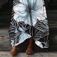 thumbnail image 6 of Uootdi Vintage Dresses for Women Floral Print V Neck Large Patch Pockets Asymmetric Hem Loose Fit Breathable Maxi Dresses Casual Dresses Boho Wear Gift, 6 of 7