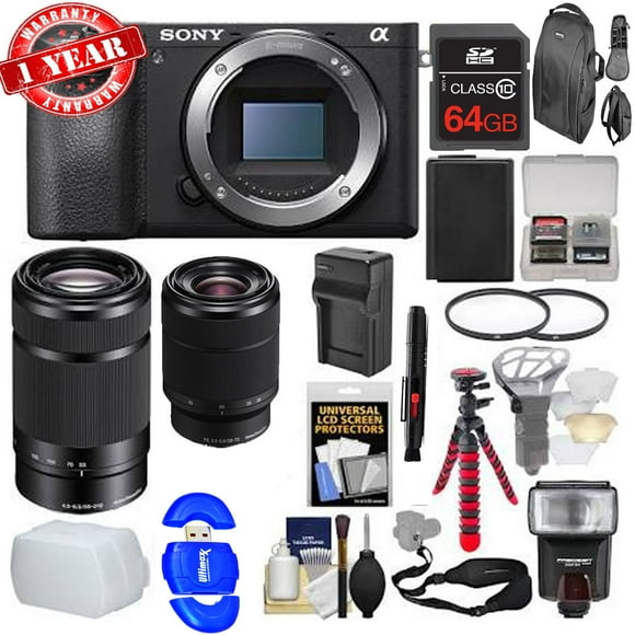 Sony Alpha a6500 4K Wi-Fi Digital Camera Body with 28-70mm f/4 & 55-210mm Lenses