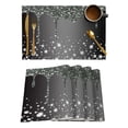 thumbnail image 2 of Placemat Black Shiny Droplet Texture Kitchen Dining Table r Accessories 4/6pcs Heat Resistant Tableware Pads Mats, 2 of 7