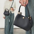 thumbnail image 2 of Bolso de mano de piel de vaca de primera capa de alta calidad con grano de lichi para mujer, informal, sencillo, de un solo hombro, tipo bandolera, novedad de 2024, 2 of 5