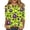 Fluorescent Green, variant on Womens Halloween Tops Skull Ghost Crew Neck Horror Blouses Spider Castle 3/4 Sleeve Funny Shirts, XL
