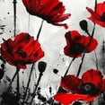 thumbnail image 6 of WYYP Red Flowers, Abstract Brush Strokes Round Tablecloth 100% Polyester Table Cover White, 6 of 8