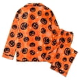 thumbnail image 2 of FASHOFT Funny Halloween Pajamas for Women Set Cute Ghost Pumpkin Printing Button Down Shirts and Pants Matching Pajama Loung Set Red S, 2 of 8