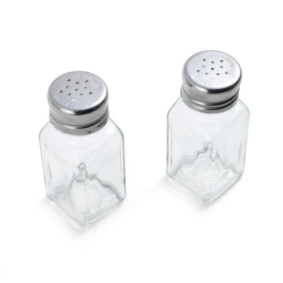 Farberware Clear Glass/Stainless Steel Salt and Pepper Shakers