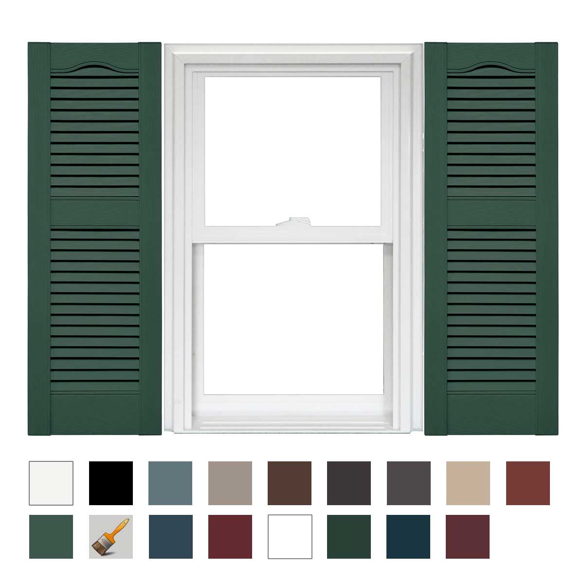 Mid America Open Louver Vinyl Shutters 14.5in. (1 Pair) 14.5 x 36 028