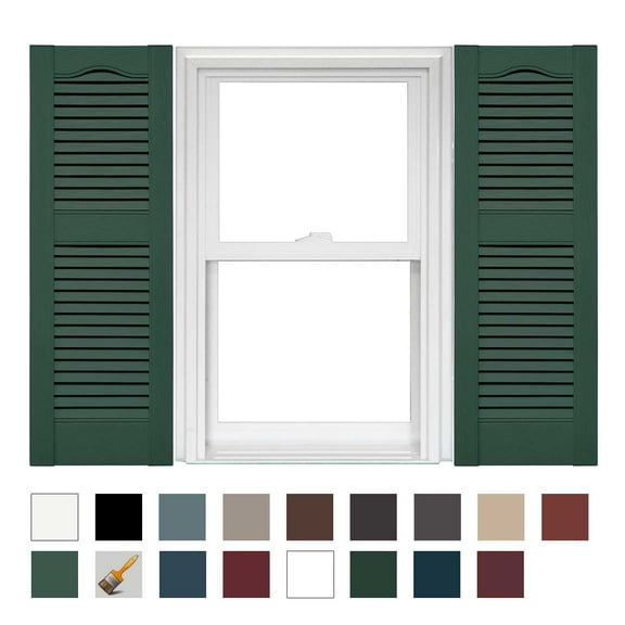 Mid America Open Louver Vinyl Shutters 14.5 Inch Width (1 Pair) In Stock Now