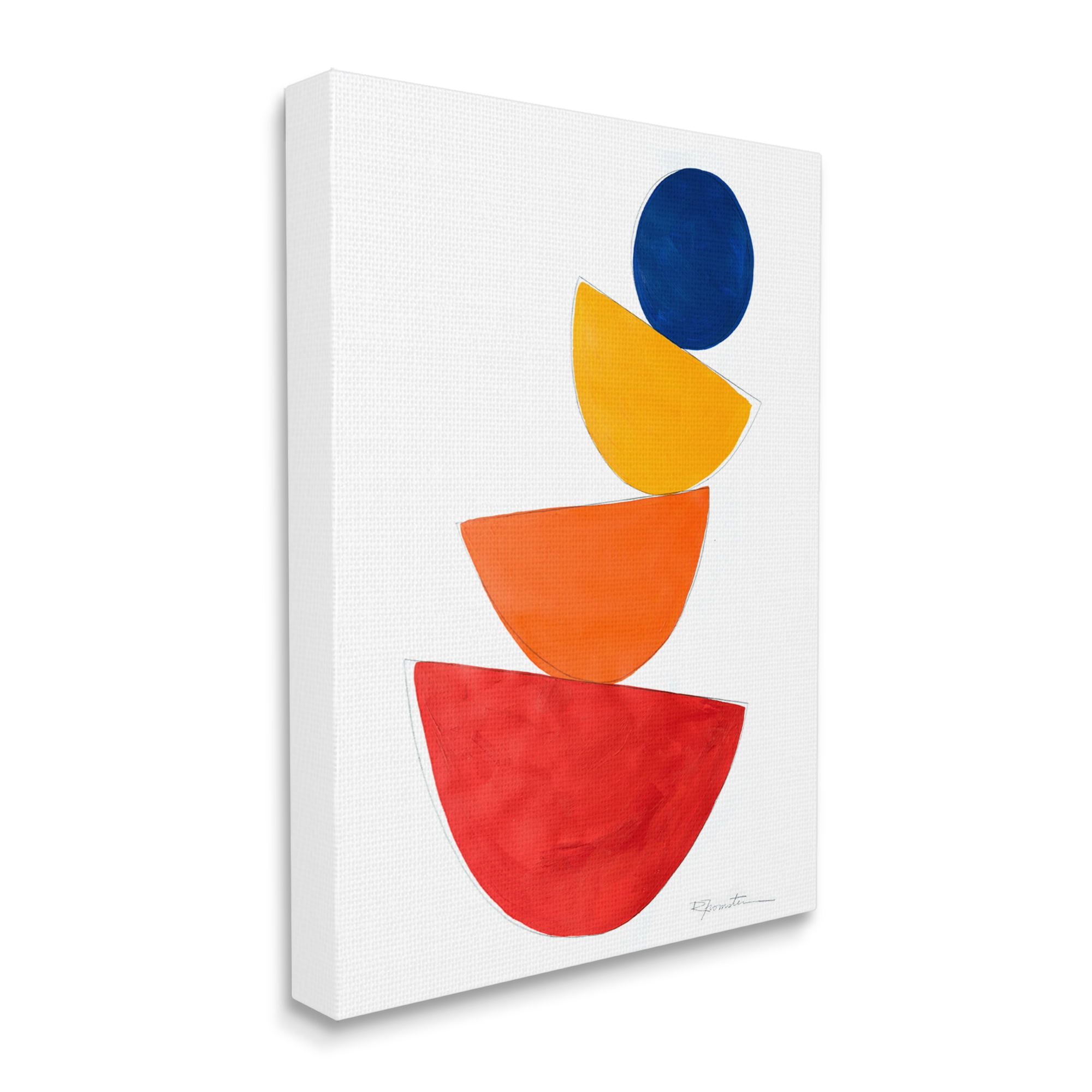 Stupell Industries Tilting Balancing Shapes Abstract Painting Gallery Wrapped Canvas Art Print Wall Art, 36 x 48