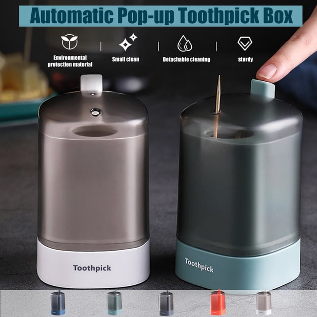 Distributeur Automatique de Cure-Dents, Boîte Compacte, Portable et Facile à Utiliser, Format Voyage, Parfait pour les Collations, PENDANE, Gris