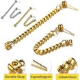 thumbnail image 3 of ChainsHouse 14K Gold Plated Cuban Chain Earrings for Men Women, Hypoallergenic Long Hoop Earring for Birthday Christmas Jewelry Gift(Box), 3 of 8