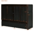 thumbnail image 6 of Queen Murphy Bed with USB Port and a Large Drawer, Murphy Cabinet Chest Bed, Queen Size Bed Frame Foldable Platform Bed for Guest Bedroom, Living Room, Office,Noisy Free, Espresso, 6 of 9