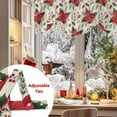 thumbnail image 5 of Christmas Plants Tie Up Valances Curtain, Red Flowers Pine Fruit Linen Texture Adjustable Rod Pocket Short Window Treatment Tie Up Curtains Valances for Kitchen Living Room Bathroom 42x12 Inches, 5 of 9