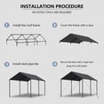 thumbnail image 5 of TANGJEAMER 10x20 ft Metal Carport Car Canopy Portable Car Tent Garage,Gray, 5 of 7