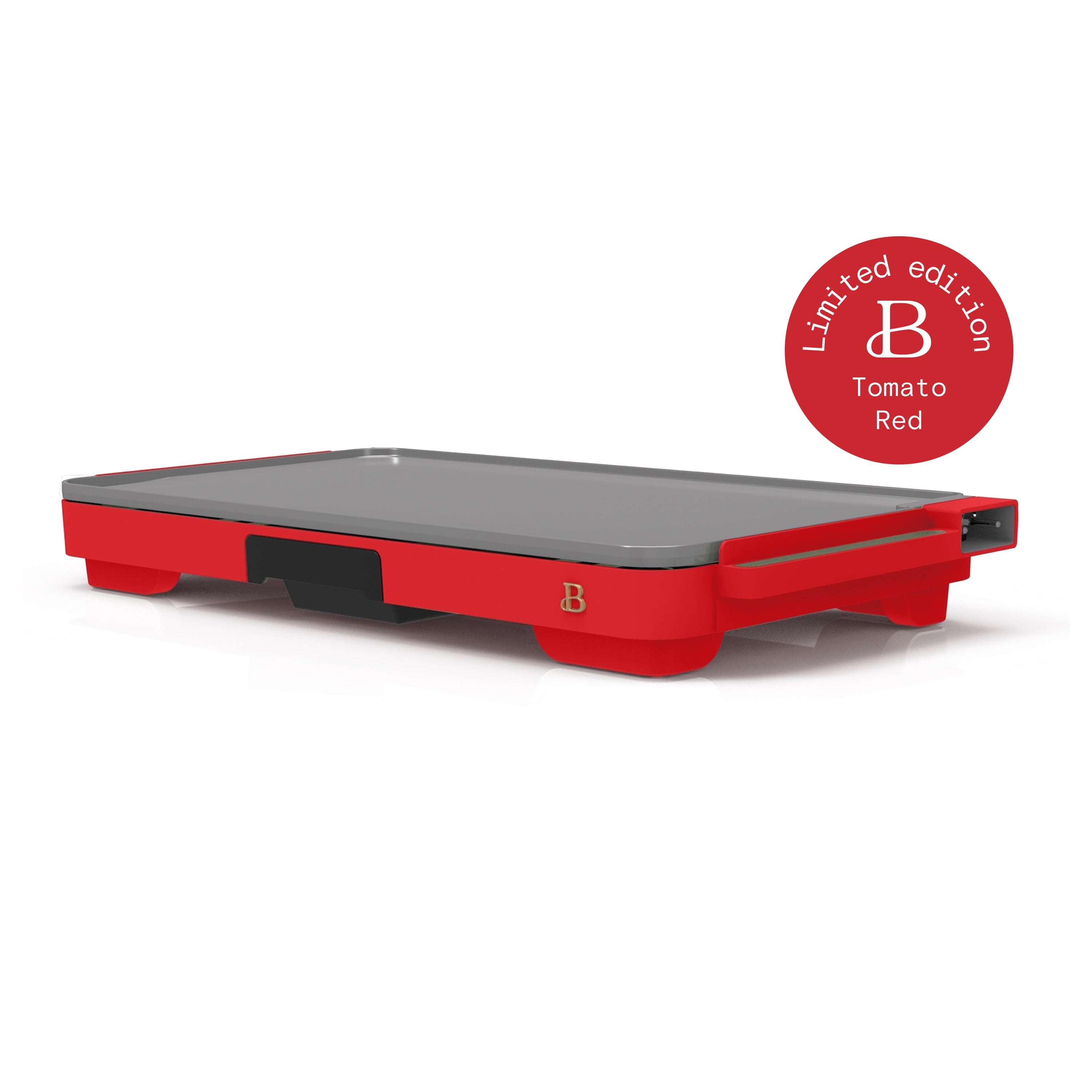 Beautiful XL Electric Griddle 12" x 22" with EverGood Non-Toxic Ceramic Nonstick Coating, Tomato Red by Drew Barrymore