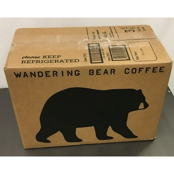 Wandering Bear Coffee Straight Black Organic Cold Brew Coffee, 96 Fluid Ounce, 3 Per Case