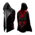 thumbnail image 5 of Kids Medieval Viking Printed Hooded Long Cloak Coat Boys Open Front Mid Length Outerwear Halloween Casual Street Jacket 2 Years To 15 Years, 5 of 7