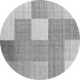 thumbnail image 1 of Ahgly Company Indoor Round Checkered Gray Modern Area Rugs, 7' Round, 1 of 1