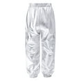 thumbnail image 4 of CHICTRY Shiny Holographic Cargo Pants Girls Boys Jazz Hip-Hop Street Dance Wear Trousers with Pockets Silver 10, 4 of 7