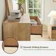 thumbnail image 3 of OKD Mid-Centry Modern 5 Drawer Chest, 48" Dresser for Bedroom,Living Room, Hallway, Kids Bedroom, Wood and Metal Storage Organizer, Natural Oak, 3 of 6
