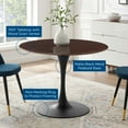 thumbnail image 5 of Dining Table, Round, Wood, Black Dark Brown, Modern Contemporary Urban Design, Kitchen Room Cafe Bistro Restaurant Hospitality, 5 of 6